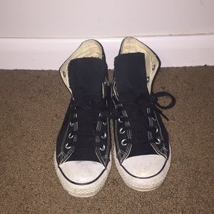 Black High Top Converse Sneakers, size 8